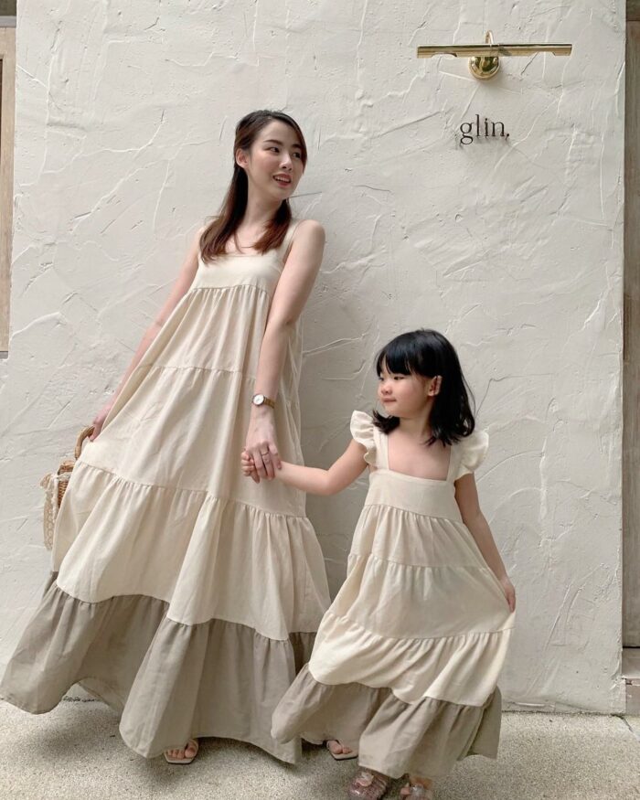 親子長洋裝 / 褐色
