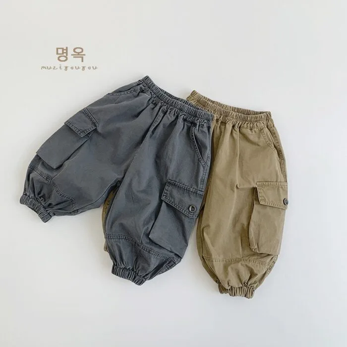韓版80~130cm - 縮口工裝褲 / 二色