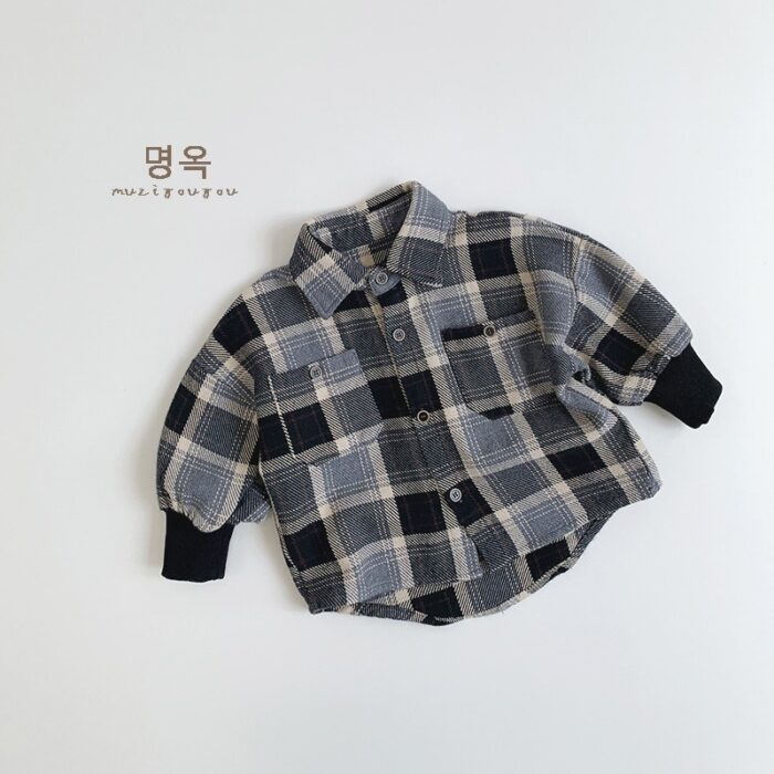 韓版80~130cm - 格紋襯衫
