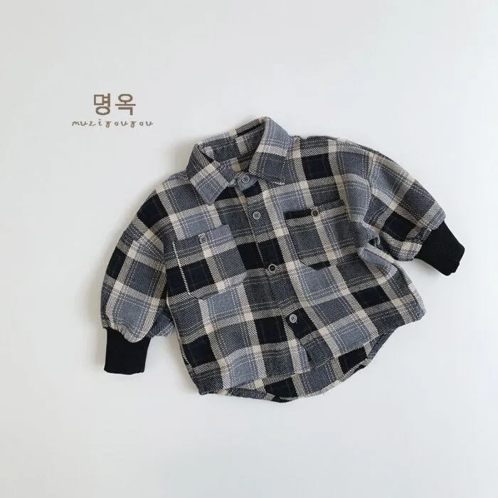 韓版80~130cm - 格紋襯衫