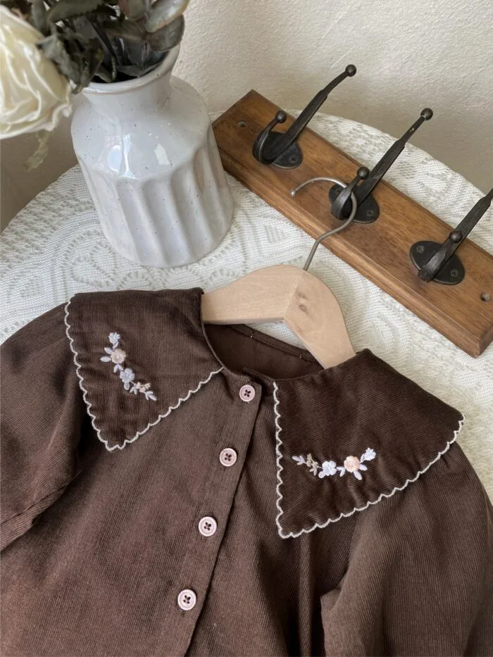 韓版73~100cm - 北歐風刺繡領襯衫 / 二色：圖片 2