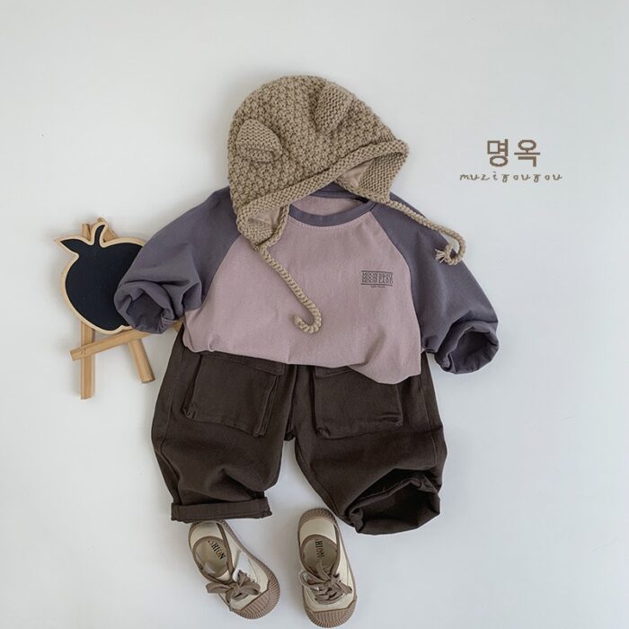 韓版80~130cm - 拚色上衣 / 二色：圖片 4