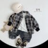 韓版80~130cm - 格紋襯衫：圖片 6