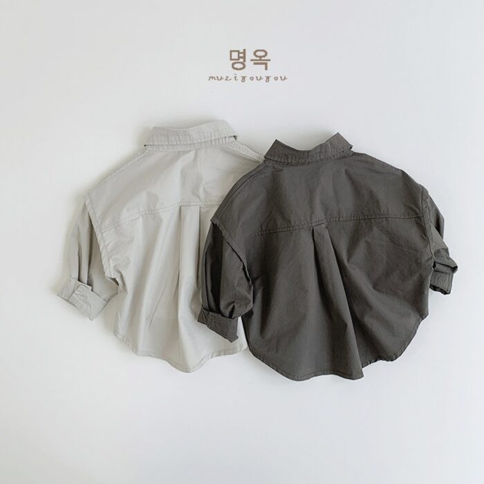 韓版80~130cm - 率性工裝襯衫 / 二色：圖片 2