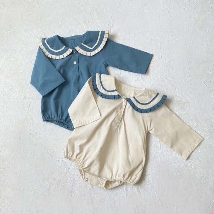 韓版66~90cm - 荷葉海軍包屁衣 / 二色