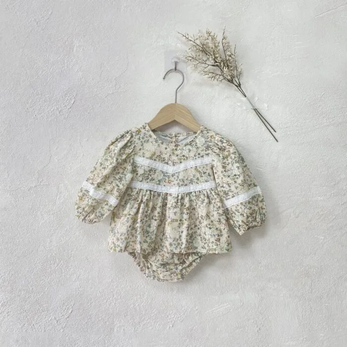 韓版66~90cm - 鄉村碎花包屁衣