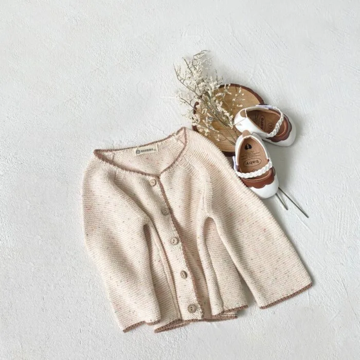 韓版66~90cm - 彩色點針織外套