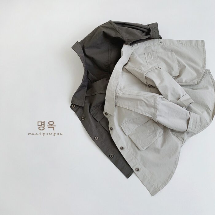 韓版80~130cm - 率性工裝襯衫 / 二色：圖片 6