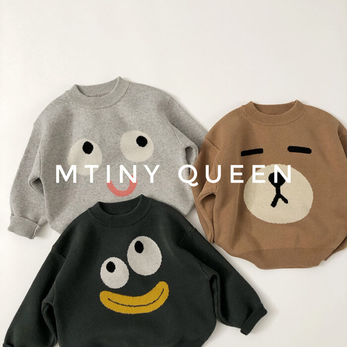 韓版80~130 - 逗趣針織毛衣 / 三色