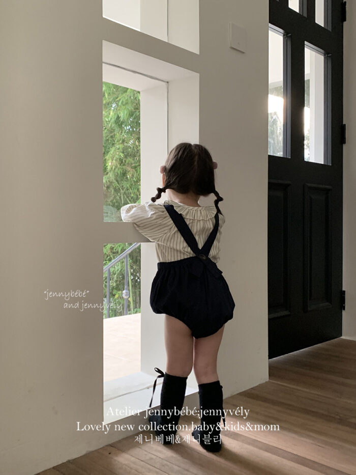 韓版春季73~100cm - 線條上衣 / 吊帶褲：圖片 5
