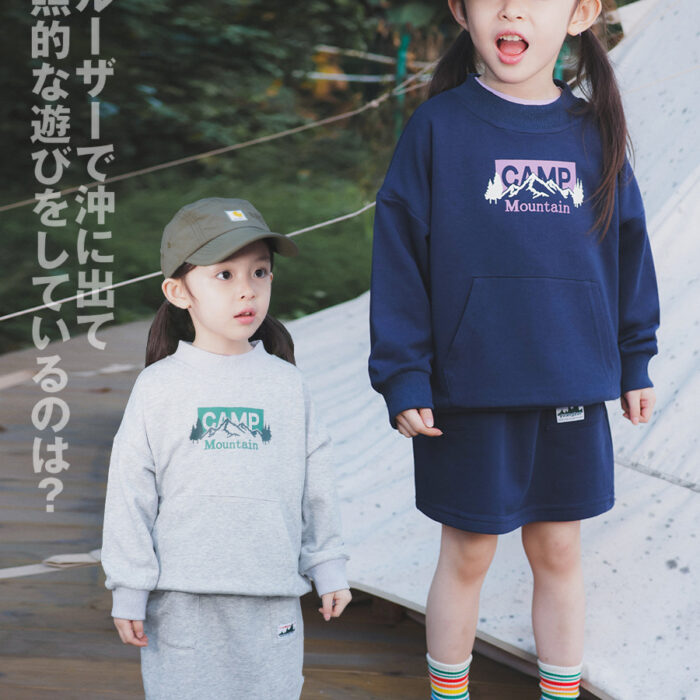 韓版春季100~150cm - 山系休閒套裝(上衣+裙子) / 二色