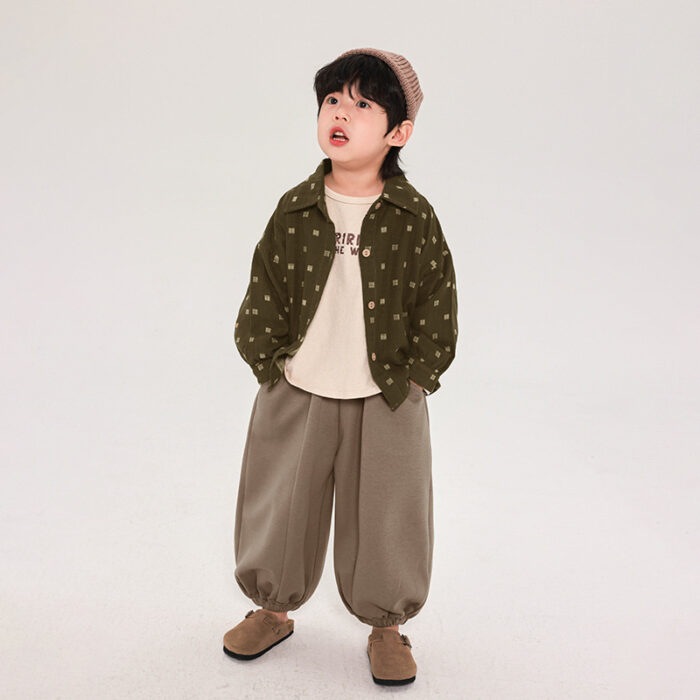 韓版春季90~140cm - 森系格紋襯衫 / 二色：圖片 2