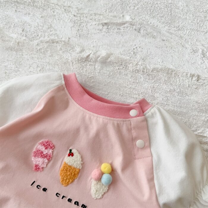 韓版夏季66~90cm - Ice cream 包屁衣：圖片 3