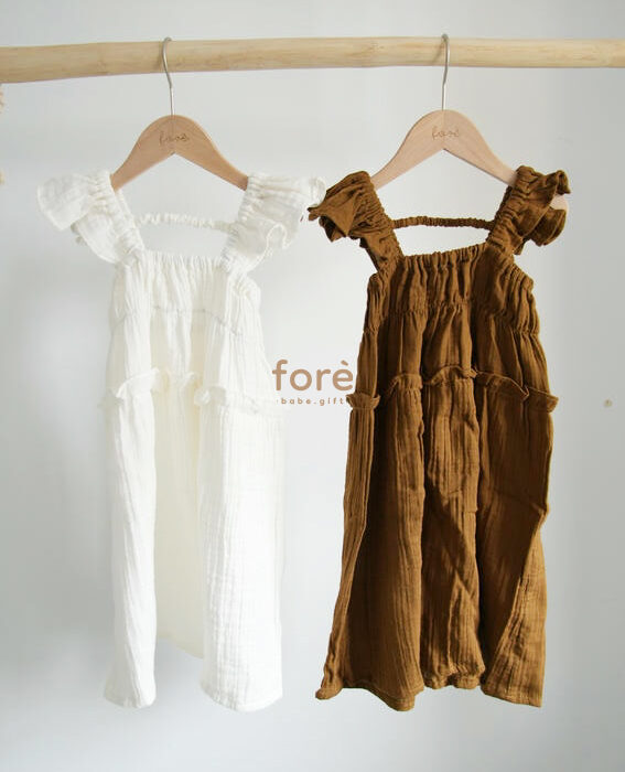 現貨 - 5~7Y二層紗親膚洋裝 / 二色