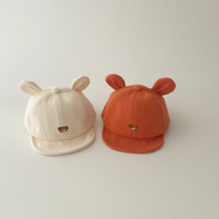 韓版夏季5m~2y - 刺繡熊熊耳帽 / 五色：圖片 4