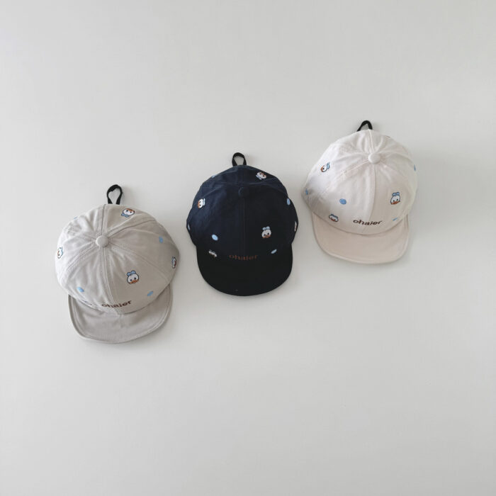 韓版夏季1~4y - 刺繡寶寶唐老鴨鴨舌帽 / 四色：圖片 2