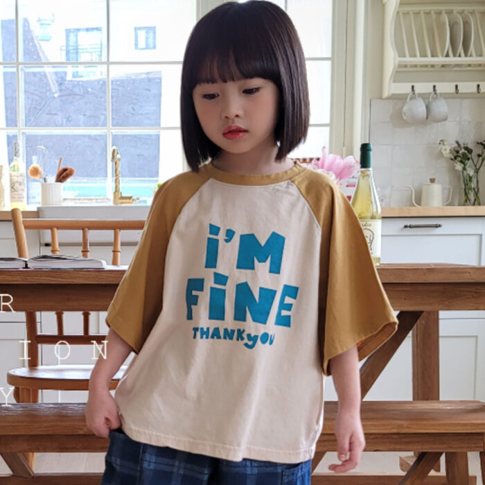 正韓90~130cm - 英文印花上衣 / 二色