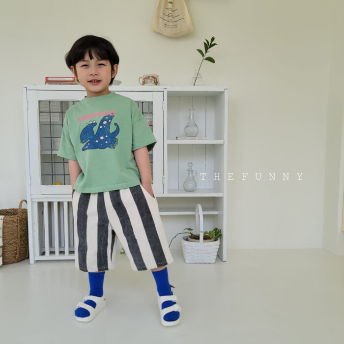 正韓90~130cm - 線條短褲 / 四色：圖片 4
