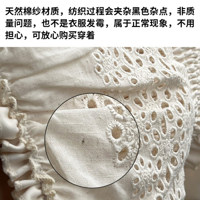 夏日泳裝75~130cm - 綁帶簍空花邊泳裝(含帽子)：圖片 6