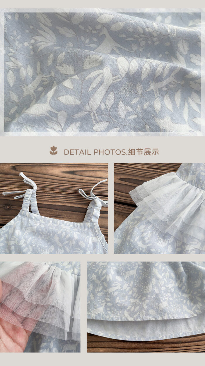 韓版夏季73~100cm - 花邊吊帶洋裝：圖片 4