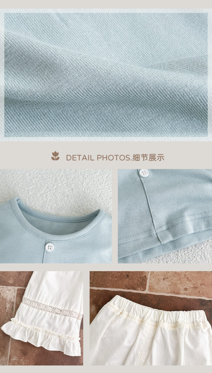 韓版夏季73~100cm - 可愛甜美三件組合(上衣+褲子+外套)：圖片 4