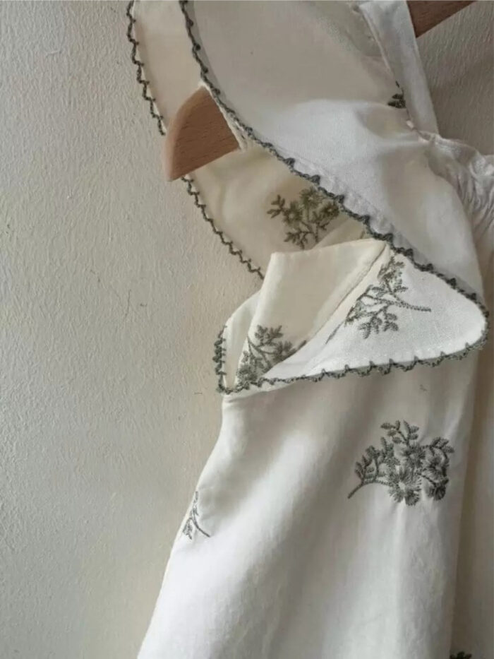 韓版夏季66~90cm - 繡花飛袖包屁衣 / 二色：圖片 5