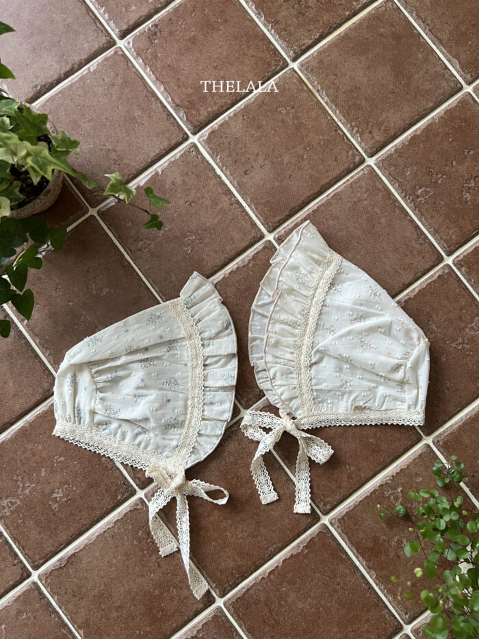 正韓夏季0~18m - 超美蕾絲碎花荷葉帽 / 二色：圖片 3