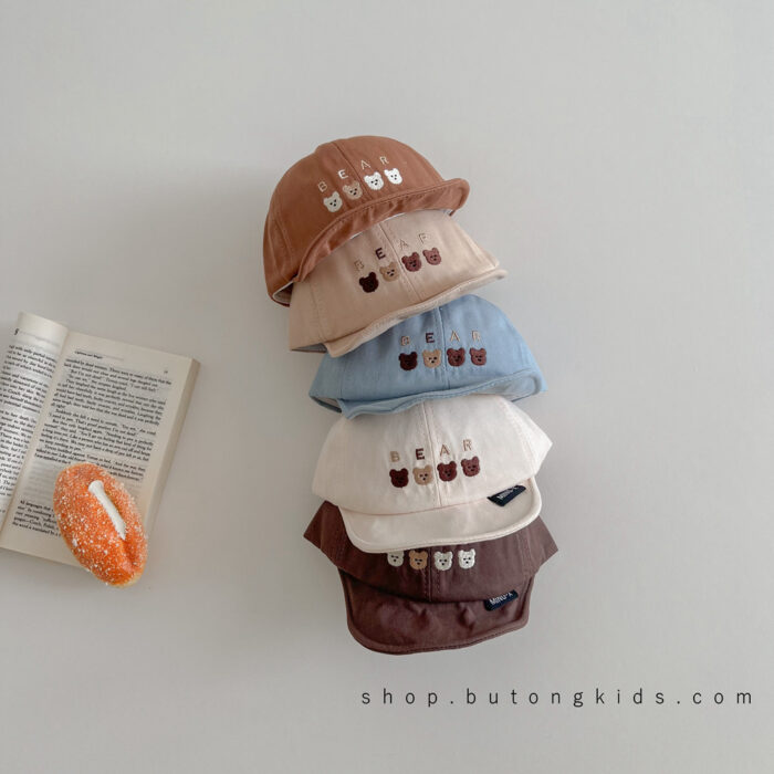 韓版帽子45~49cm - 超可愛的刺繡熊熊帽 / 5色：圖片 3
