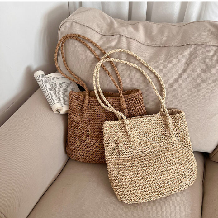 百搭單肩編織渡假包 / 二色