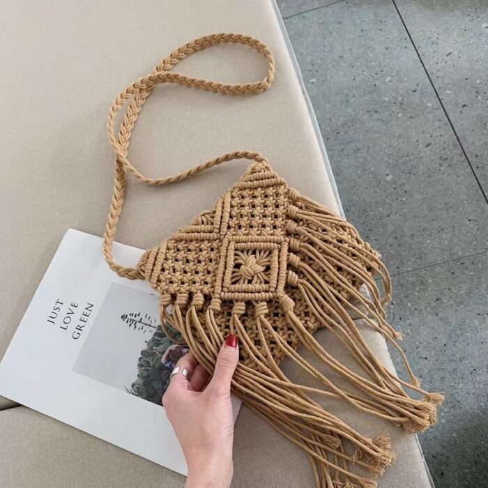 棉線民族風手工編織小清新包包 / 三色
