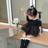 韓版夏季73~90cm - 黑色短袖網紗包屁衣：圖片 3
