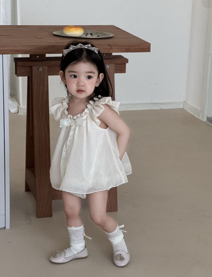 韓版夏季73~90cm - 超美小公主珠光包屁衣：圖片 3