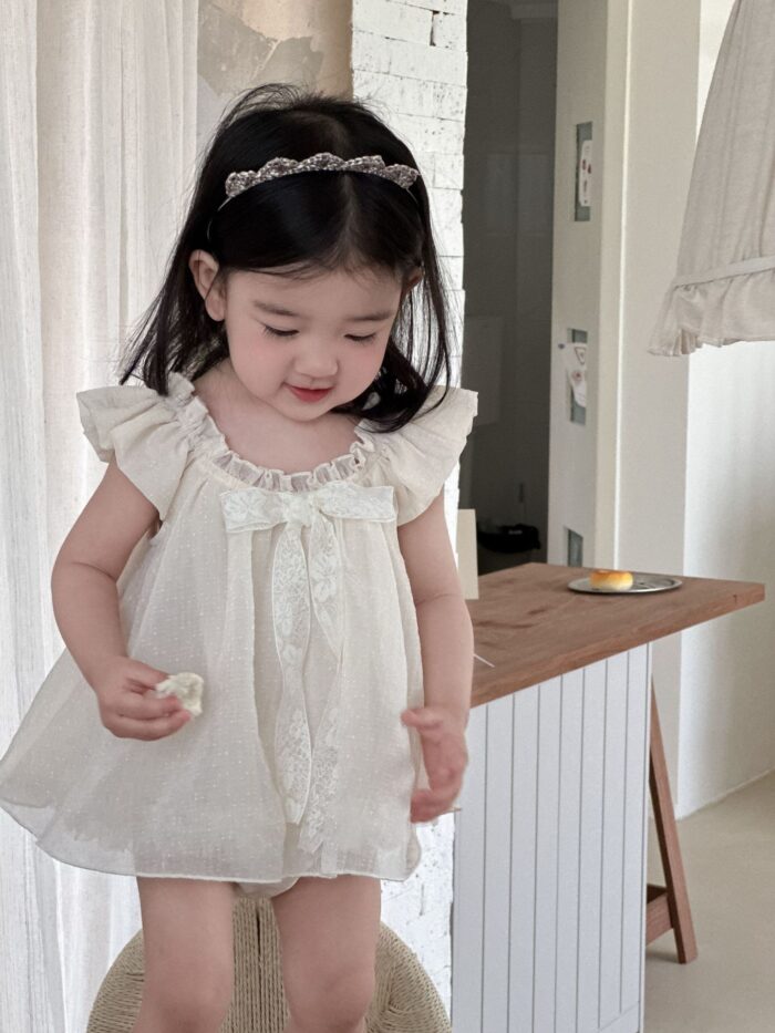 韓版夏季73~90cm - 超美小公主珠光包屁衣：圖片 4