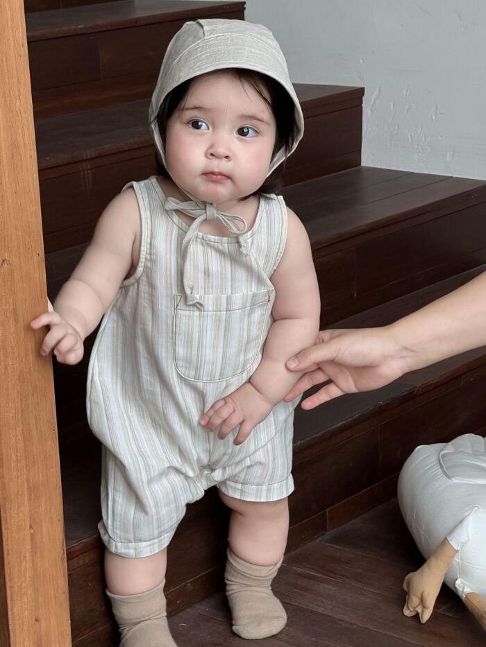 韓版夏季73~90cm - 條紋連身衣