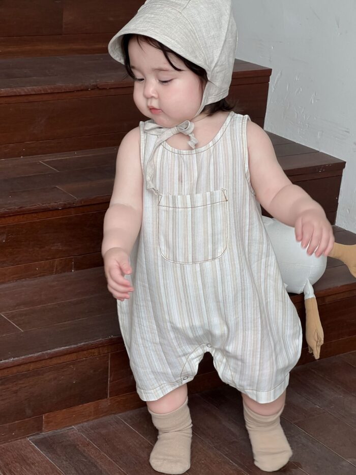 韓版夏季73~90cm - 條紋連身衣：圖片 3