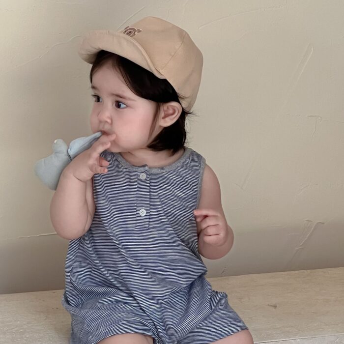 韓版夏季73~90cm - 橫條背心連身衣