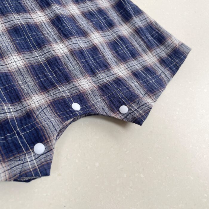 韓版夏季73~90cm - 格紋肩帶連身衣：圖片 4