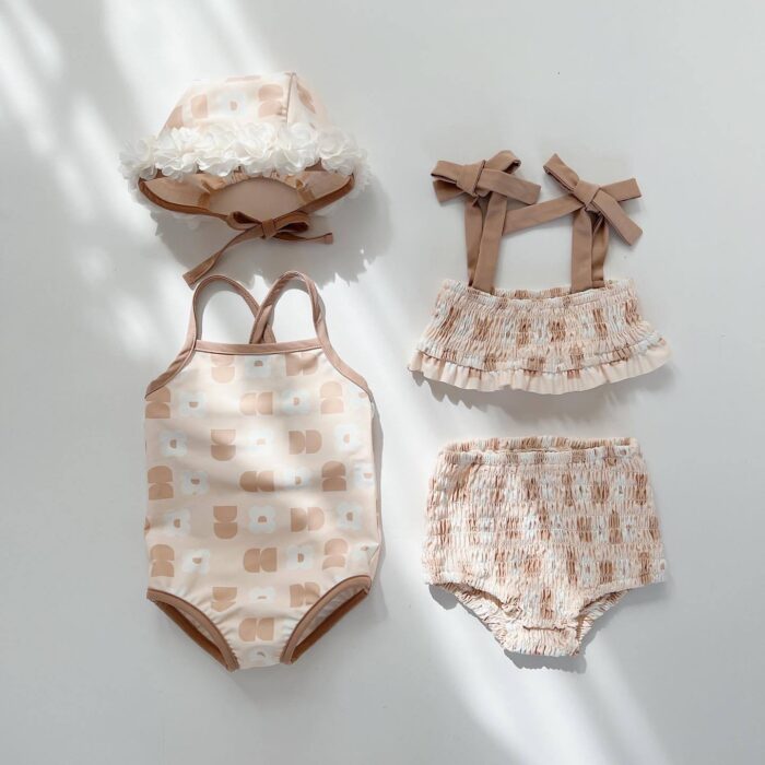 夏日泳裝66~100cm - 超可愛花朵泳衣含帽子 / 六款：圖片 2
