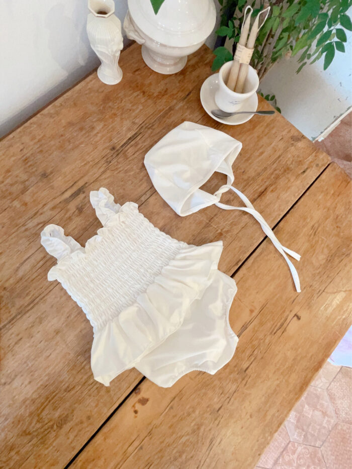 夏日泳裝66~100cm - 荷葉兩件式泳裝含帽子 / 二色：圖片 5