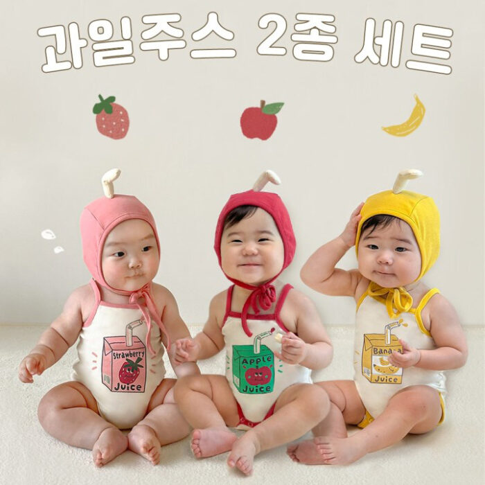 韓版夏季66~90cm -  水果造型飲料包屁衣 / 三色