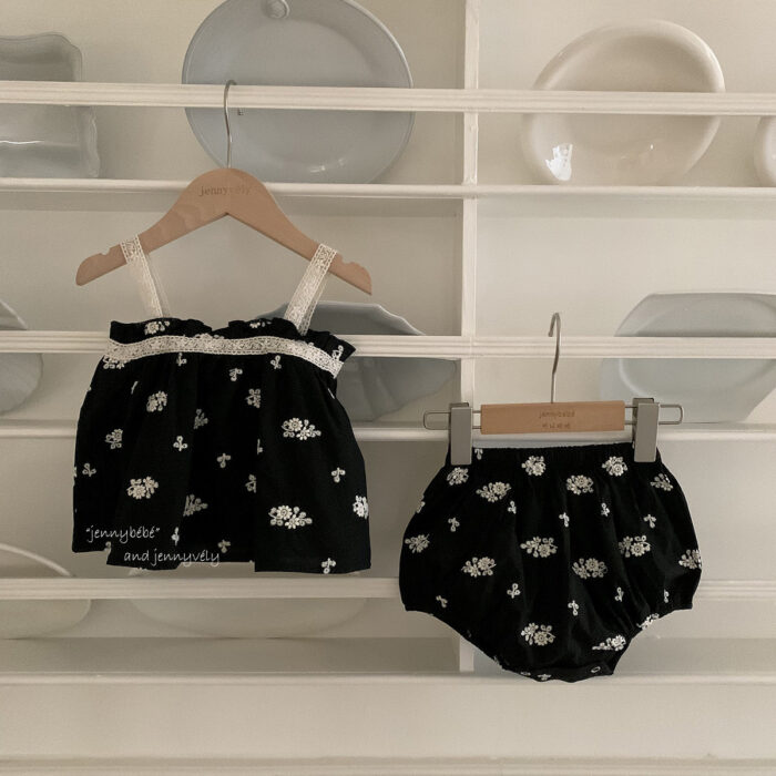 韓版夏季73~100cm - 繡花蕾絲肩帶套裝