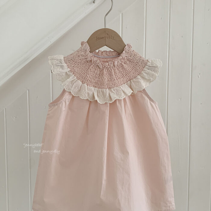 韓版夏季80~120cm - 甜美可愛花邊領洋裝