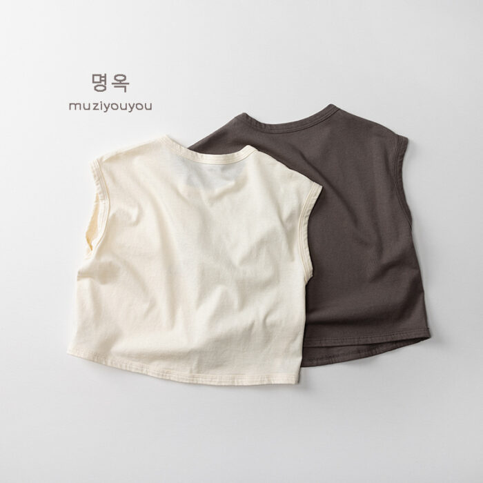 韓版夏季80~130cm - 百搭無袖上衣 / 二色：圖片 3