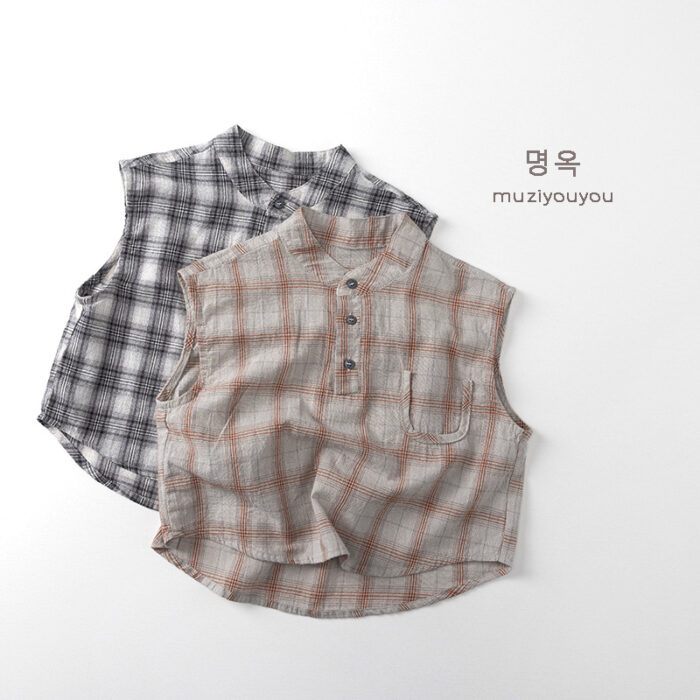 韓版夏季80~130cm - 格紋背心 / 二色