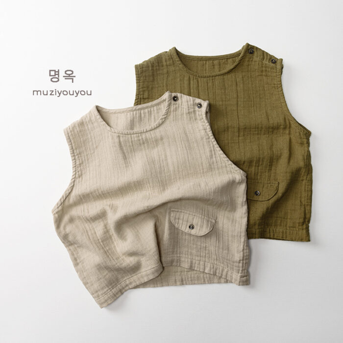 韓版夏季80~130cm - 日系無印背心 / 二色