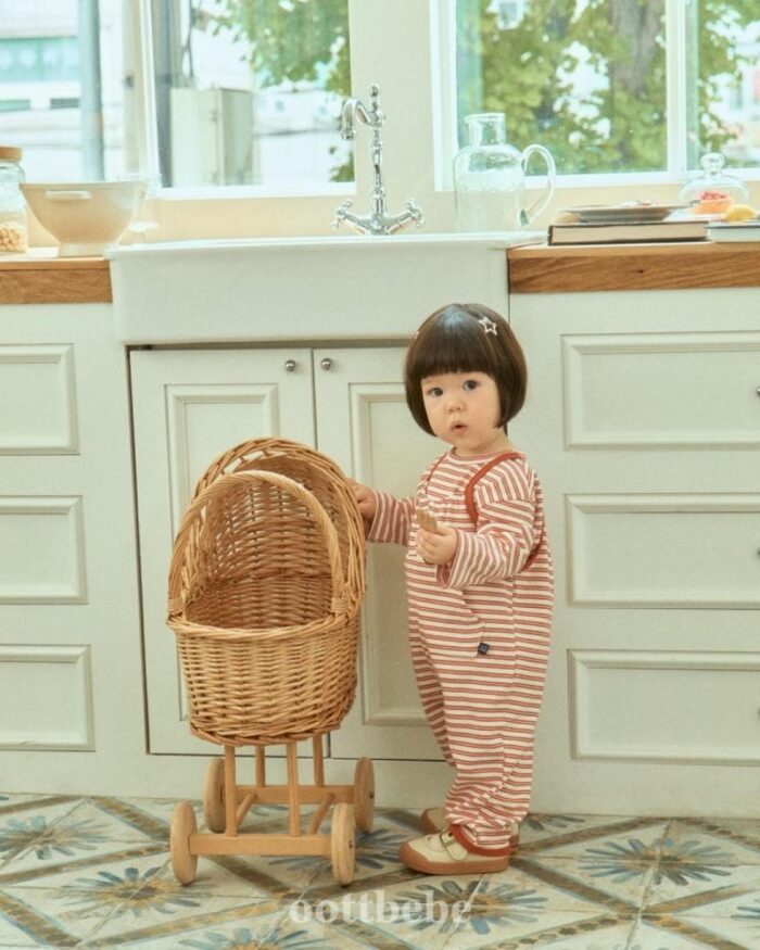 正韓秋季1~7y - 橫條背心連身褲 / 三色：圖片 5