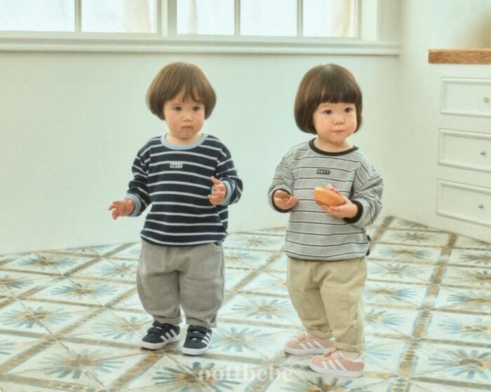 正韓秋季1~7y - 橫條上衣 / 二色：圖片 4