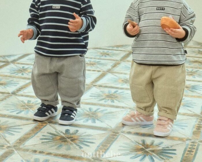 正韓秋季1~7y - 拼貼休閒褲 / 二色