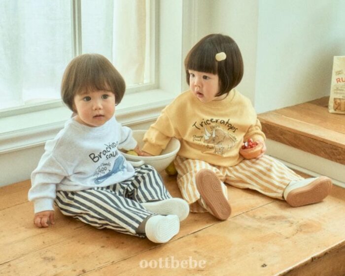 正韓秋季1~7y - 線條褲 / 三色：圖片 3
