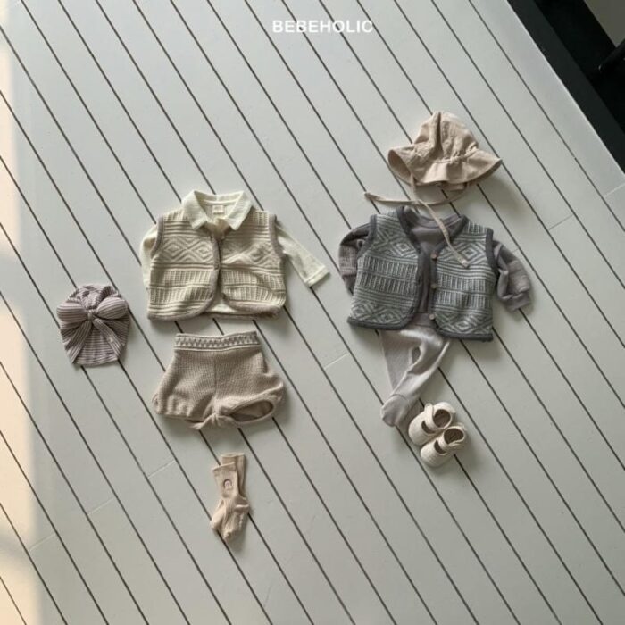 正韓秋季6~18m - 超好看菱紋背心 / 二色：圖片 7